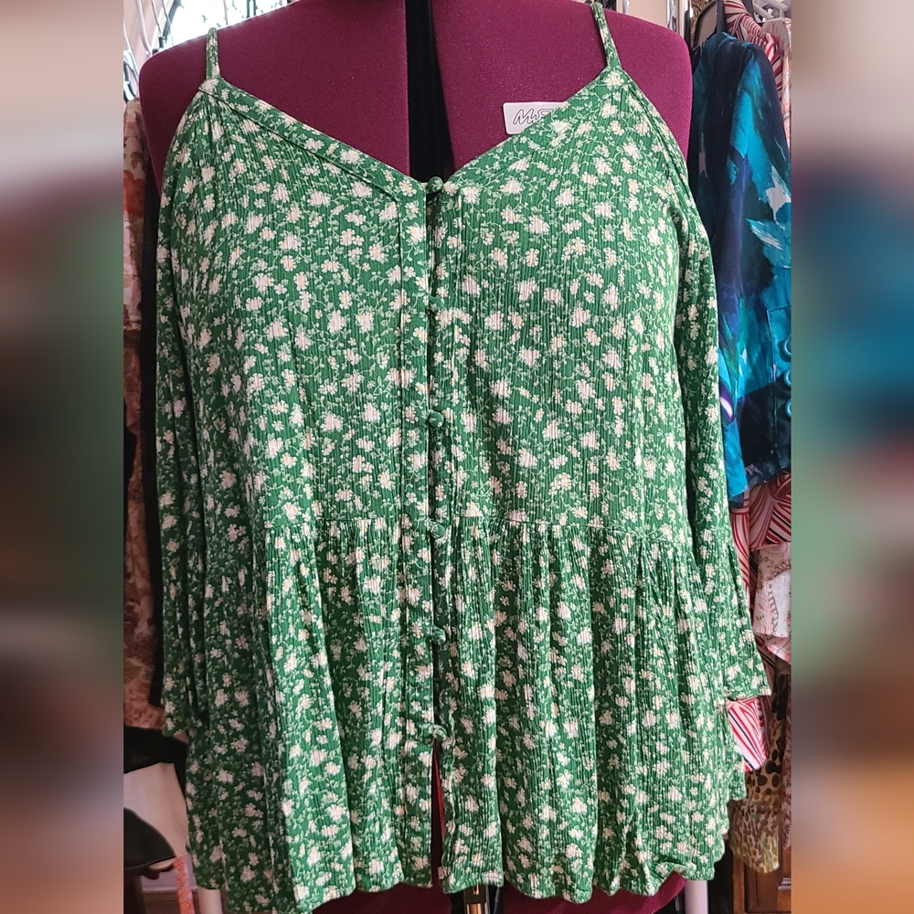 Cato Cold-shoulder Gauze Top